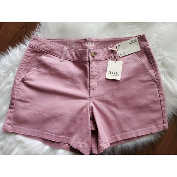 NWT Womens Size 10 A.N.A TWILL SHORT LILAS PINK 5' Inseam - Picture 1 of 5